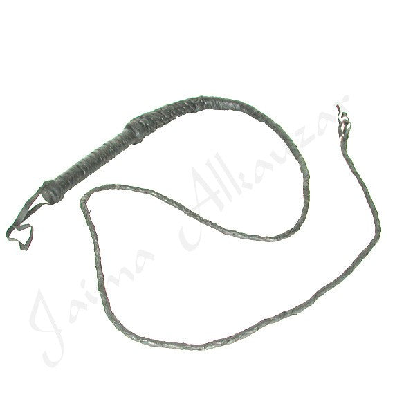 Látigo Cuero Negro Corto - Trenzado Artesano - 220 cm