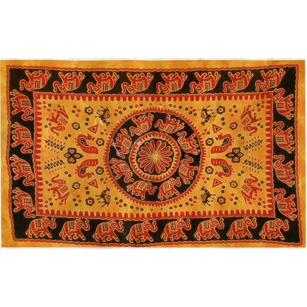 Tela Algodon India-Elefante pecock-Artesana-140 x 210 cm