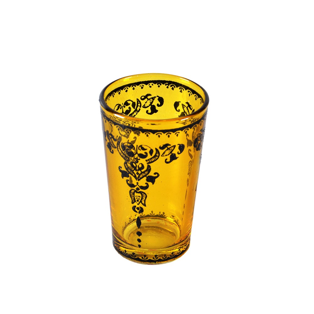 Juego 6 Vasos de Té Grabados -  Filigrana Floral Henna - Diseño Tuareg