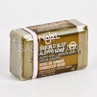 Jabón Natural - Oliva y Laurel Con Rosa Damasco - 100 Gr Alepo