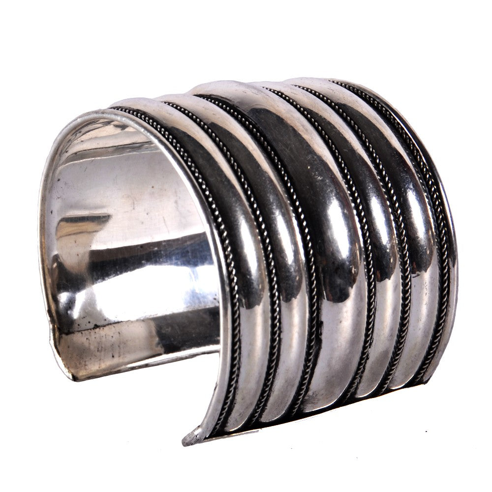 Brazalete Ancho Plateado - Penta Franja - NOVEDAD