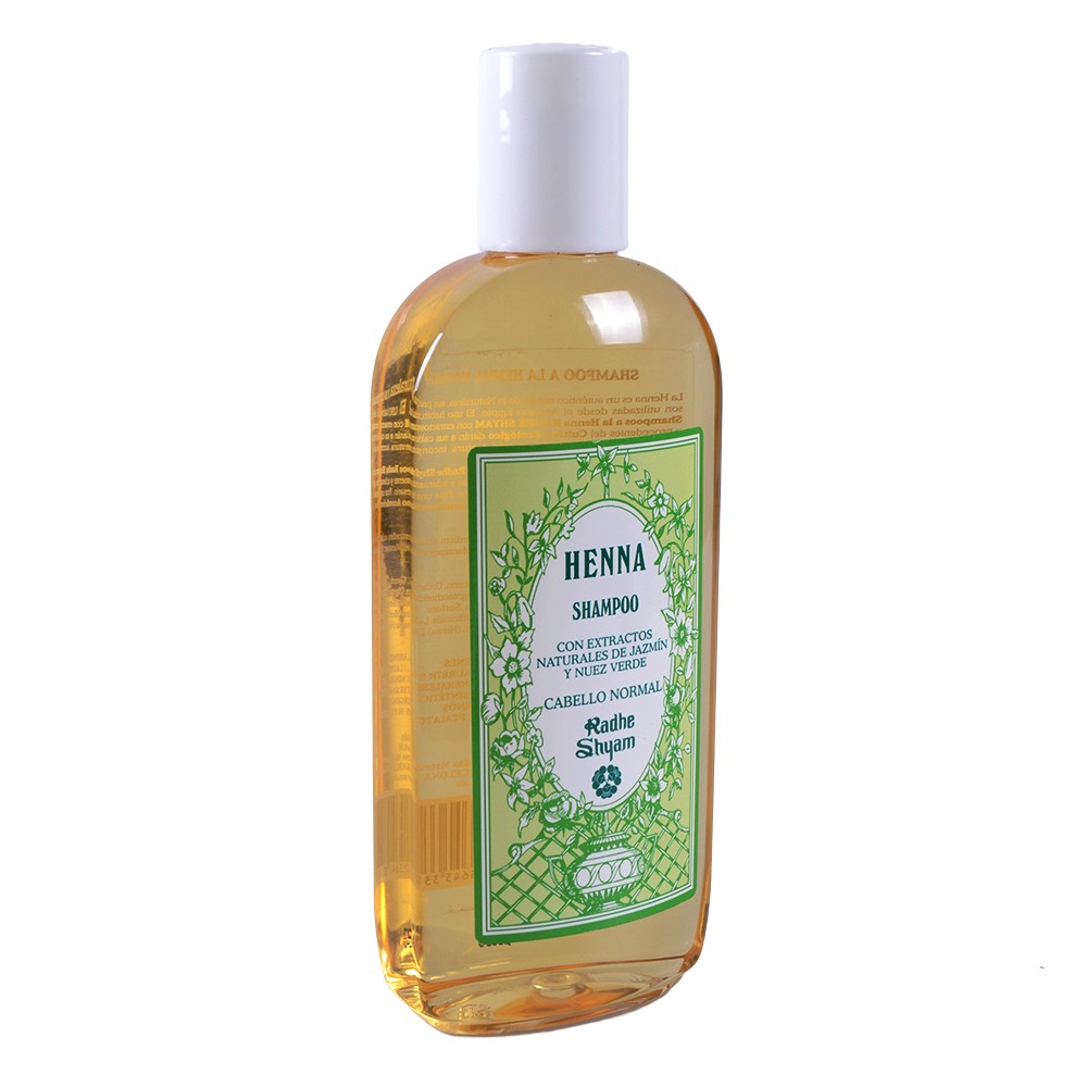 Champú De Henna Con Extractos Naturales De Jazmín Y Nuez Verde - Cabello Normal- Radhe Shyam- 250 ml