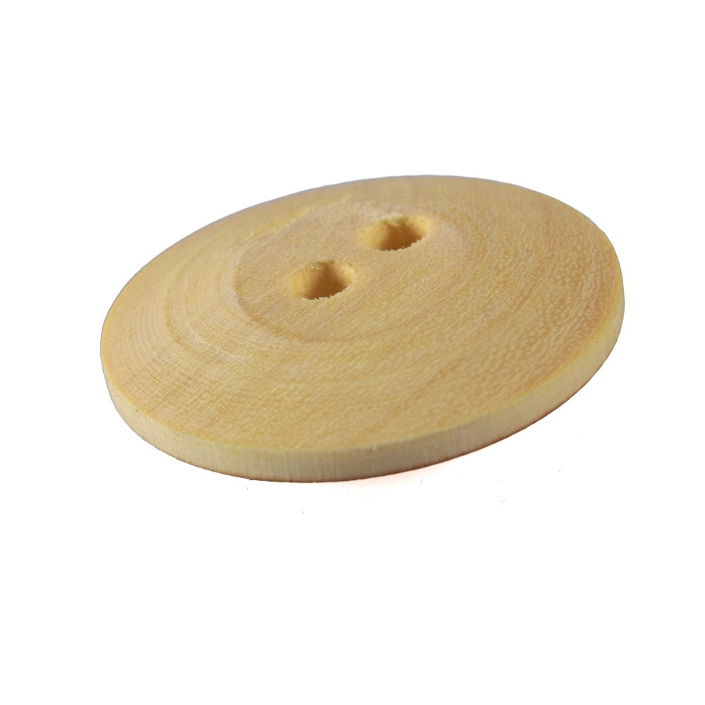 Botón Madera Limonero Doble Agujero - Hecho A Mano - 3 cm