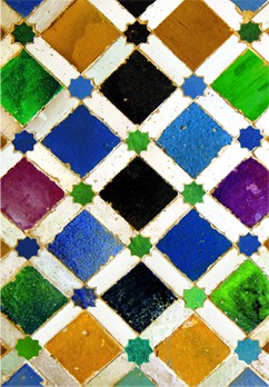 Postal Mosaico Árabe - Souvenir Granada - Modelo 1