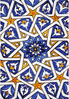Postal Mosaico Árabe - Souvenir Granada - Modelo 5
