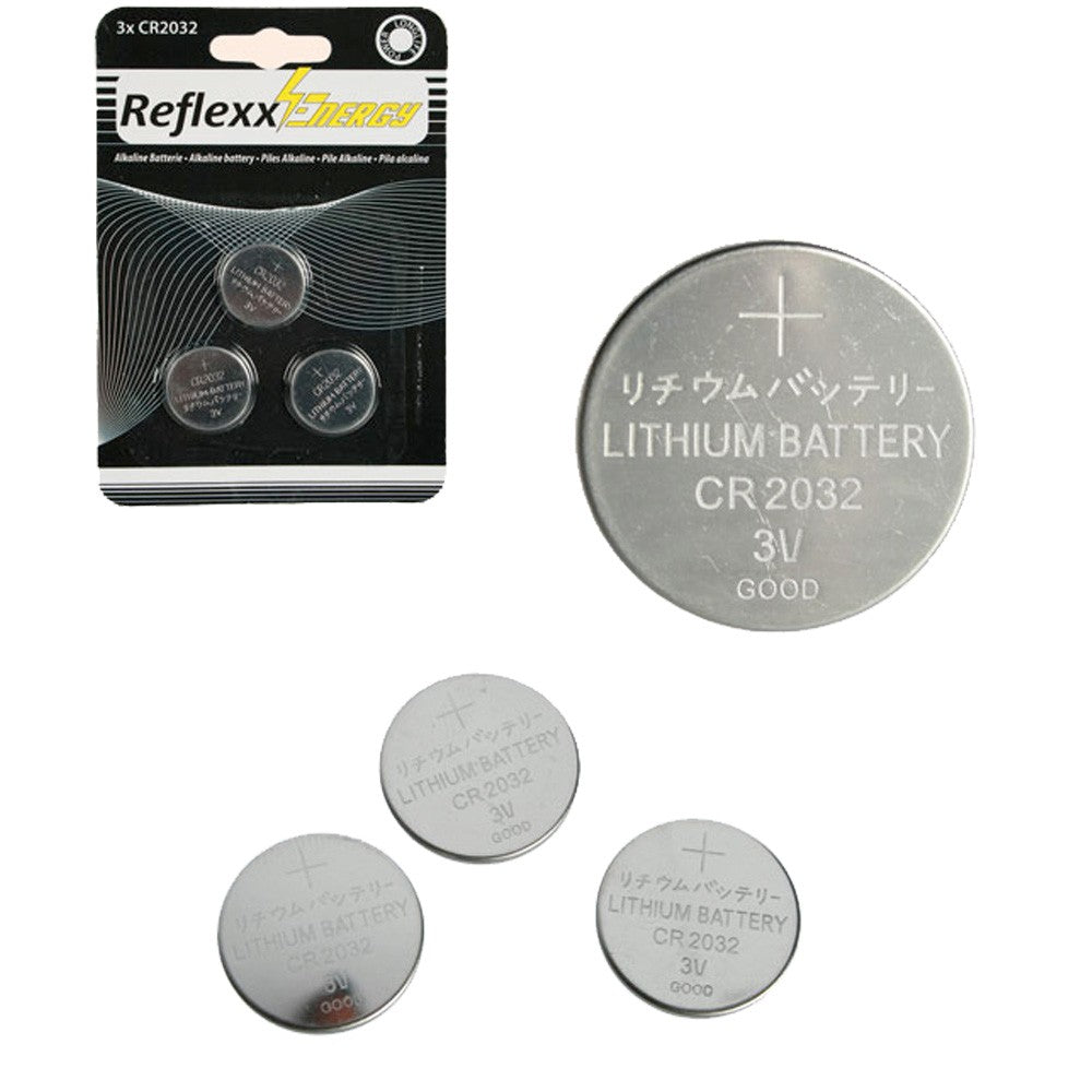 Pila Alcalina - Reflexx - CR2032 - 3V - 3 pz en Blister - Blister en display