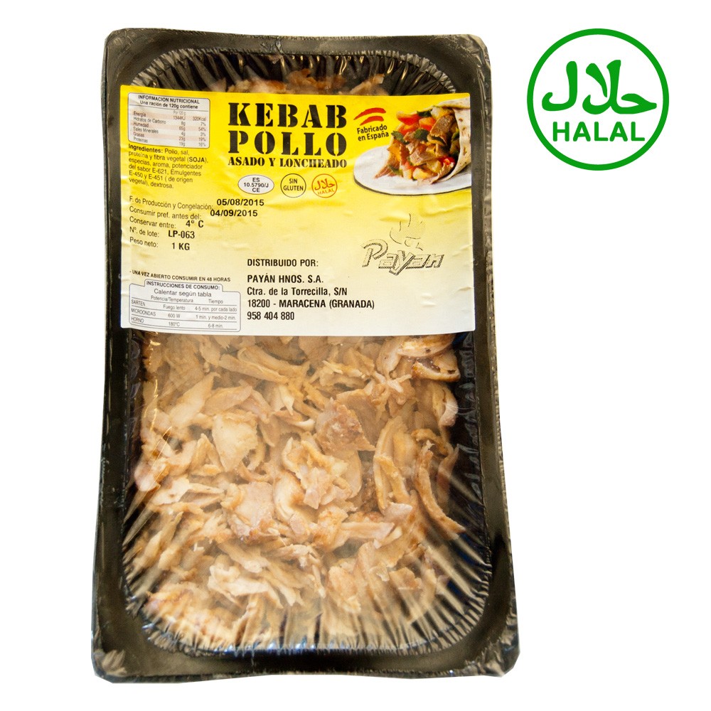 Kebab Pollo Asado y  Loncheado - Halal - Bandeja 1 kg  - Payan