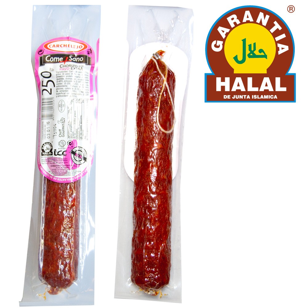 Chorizo de Pavo Extra 250 gr - Gourmet - Halal - Carchelejo