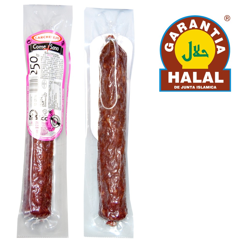 Salchichón de Pavo Extra 250 gr - Gourmet - Halal - Carchelejo