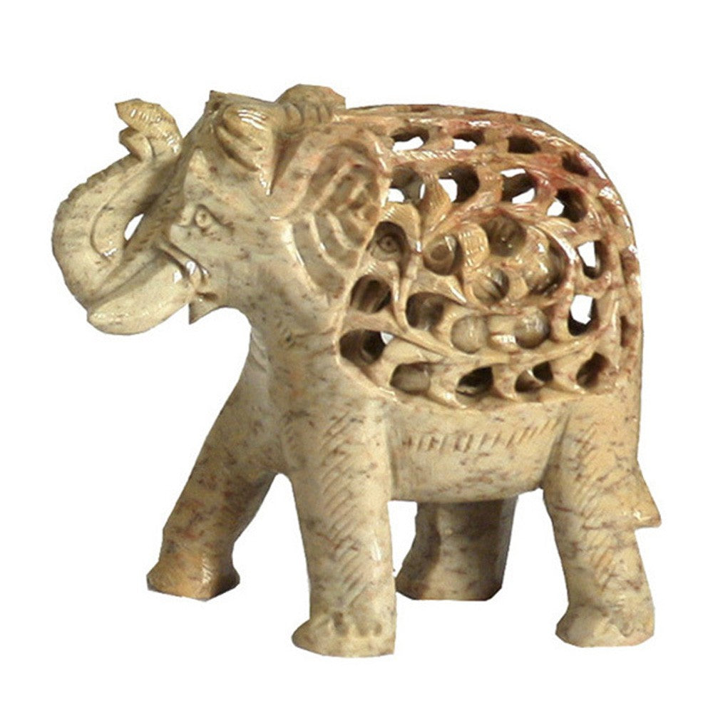 Elefante Onix Calado con Hijo dentro- Artesanal - 10 cm