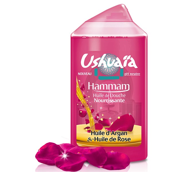 Gel De Ducha - USHUAÏA - Hammam - Con Aceite De Argán Y De Rosas - PH Neutro - 250 ml