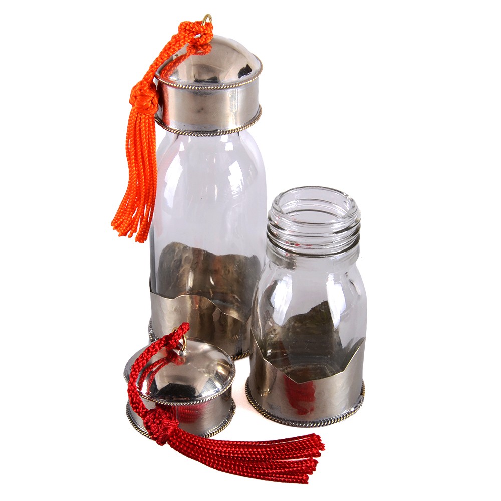 Frasco Cristal - Revestido Con Alpaca - Especial Aceites