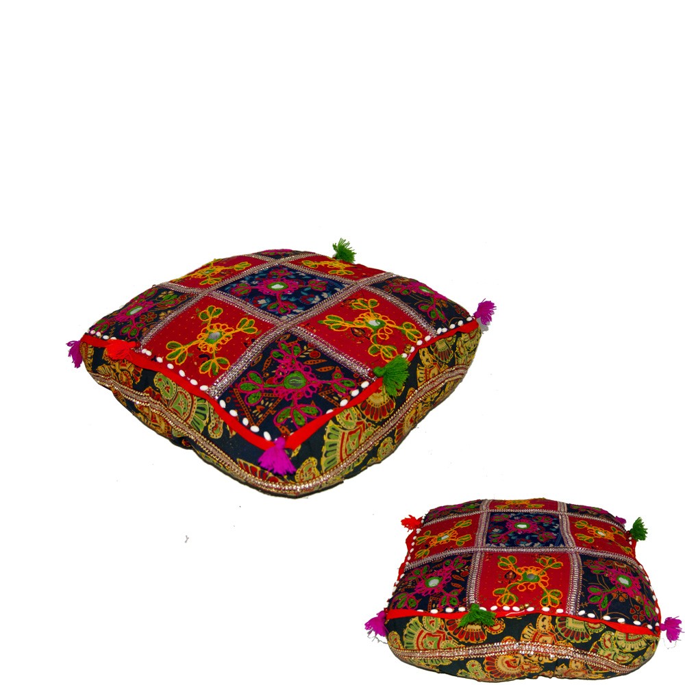 Cojín Yoga - Cuadrado- Decorado Indio - Incluye Relleno -40 cm