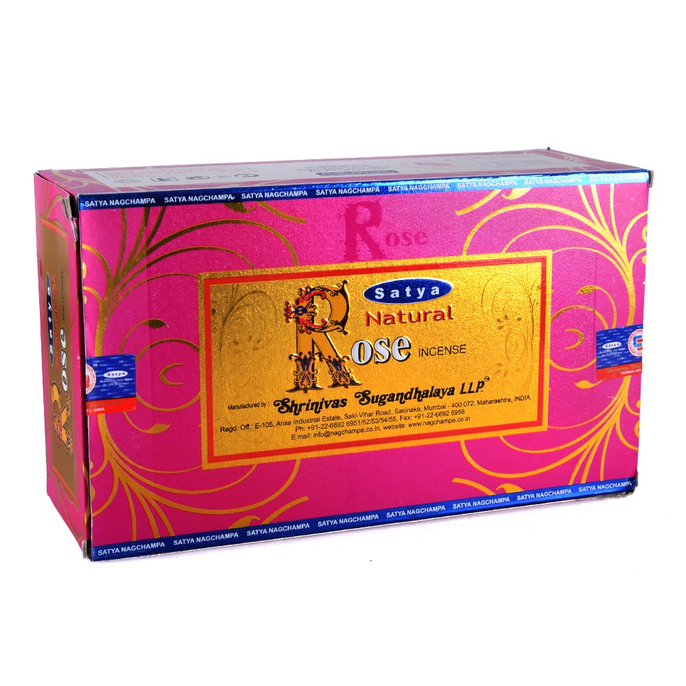 Incienso - Rosa - Satya Natural - Nueva Gama De Olores - Novedad - Cajita 12 Varillas