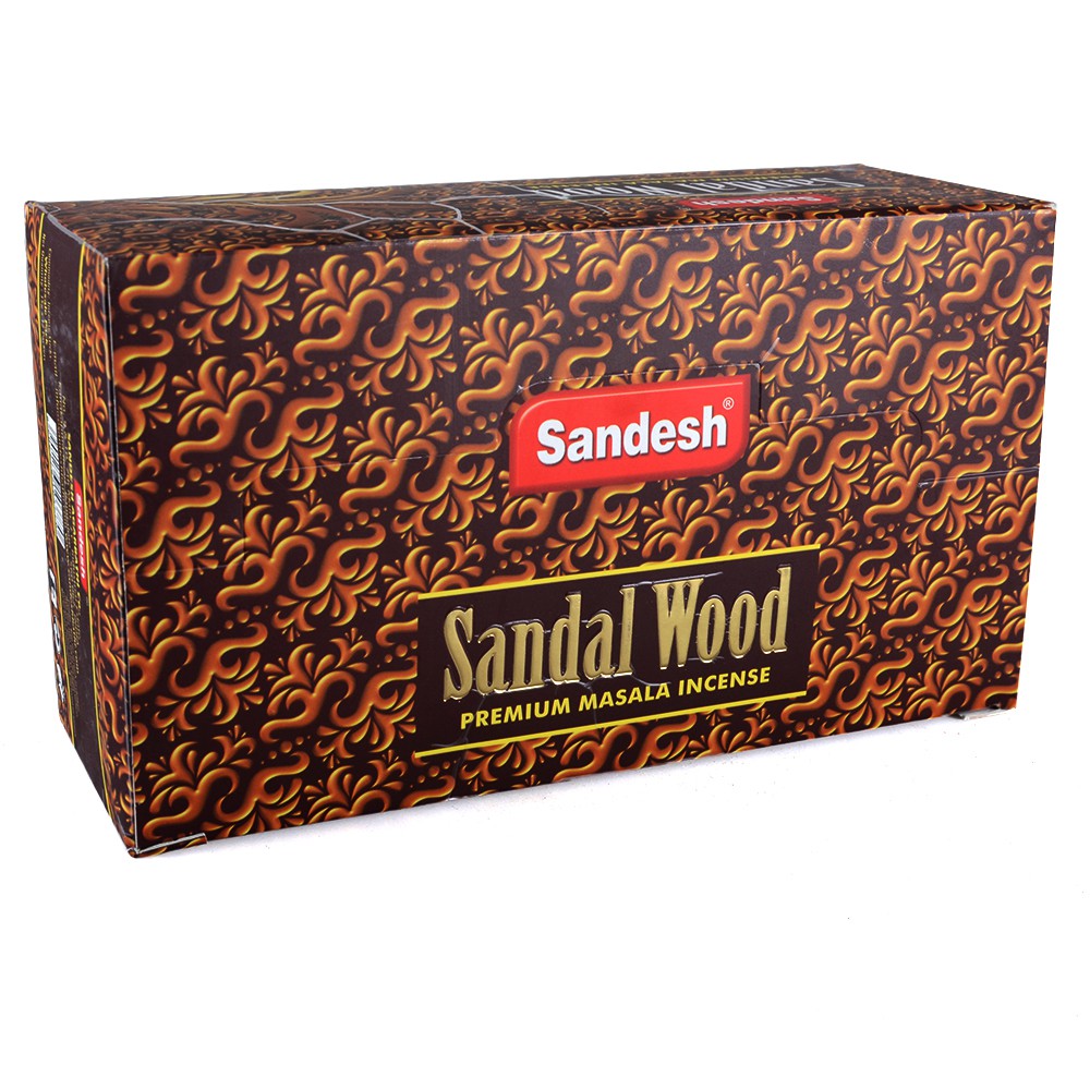 Incienso De Sándalo - Sandesh - Incienso Masala Premium - Cajita 12 Varillas