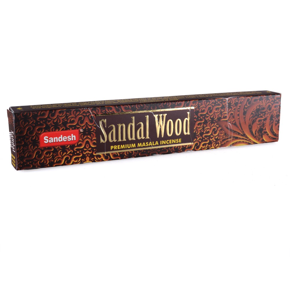 Incienso De Sándalo - Sandesh - Incienso Masala Premium - Cajita 12 Varillas