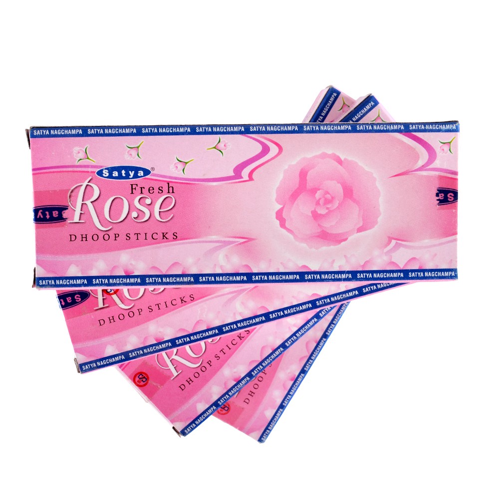 Incienso Dhoop Rosa - Varitas Pasta - SATYA - dura 1 hora