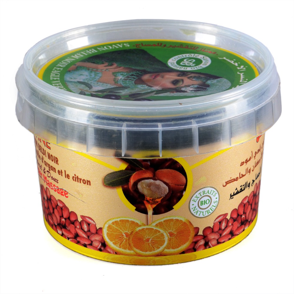 Jabón Beldi Negro - BIO - ZWINE - Aceite De Argán Y Limón - Dulce Y Natural - 250 g