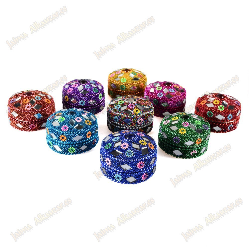 Cajita Redonda Brillante - Pastillero- Colores-Ideal Perfumes - 3,5 cm