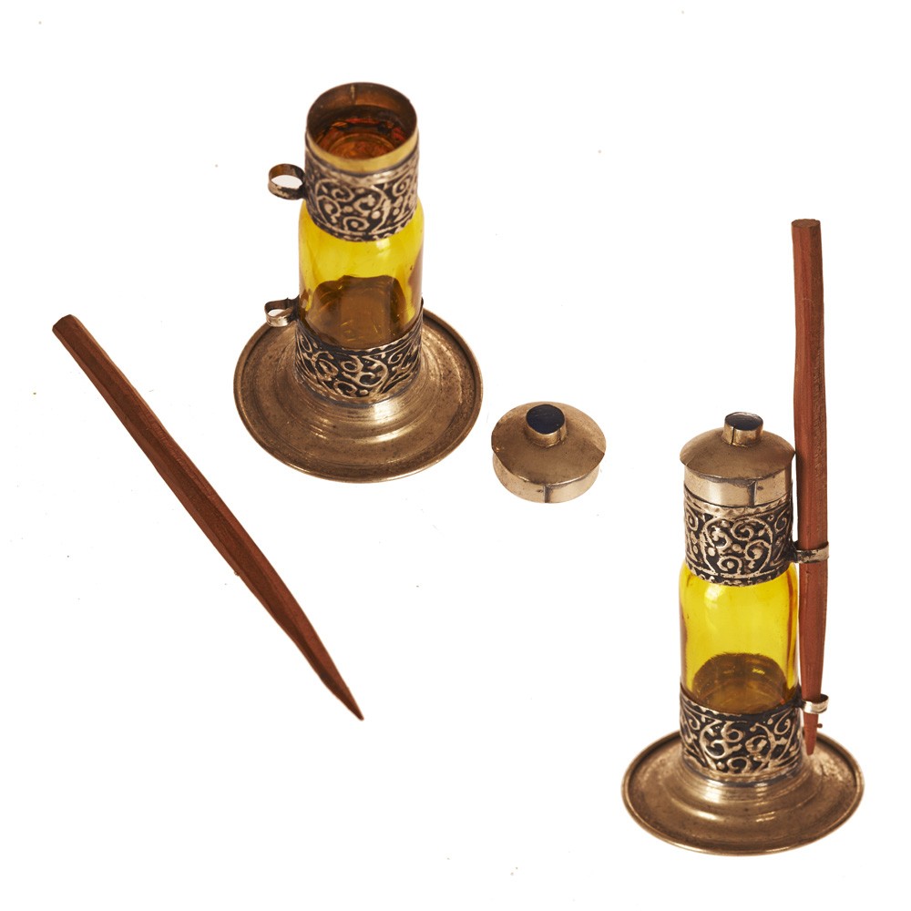 Recipiente Cristal y Alpalca Colirio - Palo de Madera  (Kujul)
