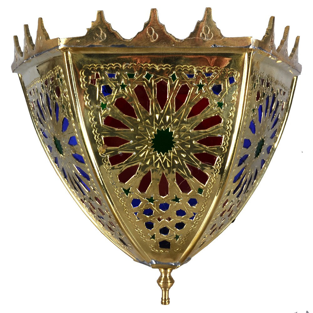 Aplique Dorado Bronce - Diseño Alcazaba - Cristales Tricolores - 3 Tamaños