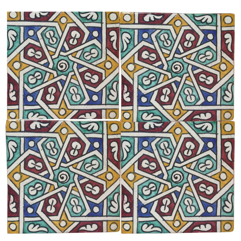 Azulejo Andalusí - 14,5 cm - Varios Diseños- Artesanal- Modelo 30