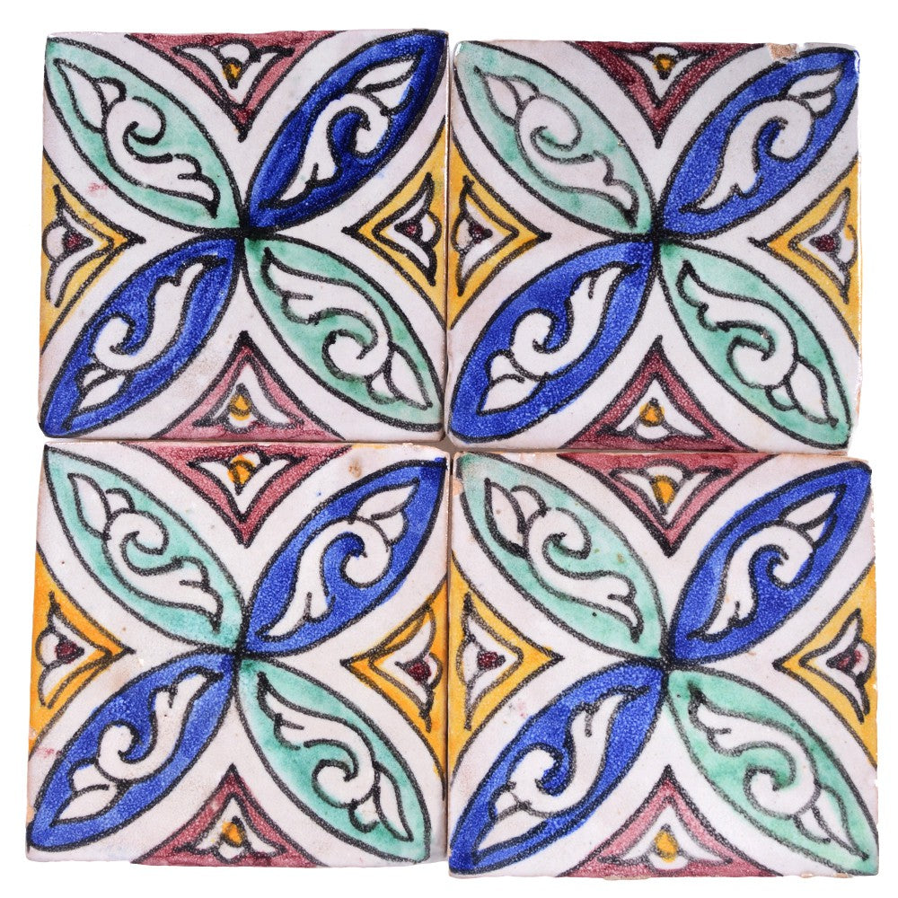 Azulejo Andalusí - 10 cm - Varios Diseños- Artesanal- Modelo 34
