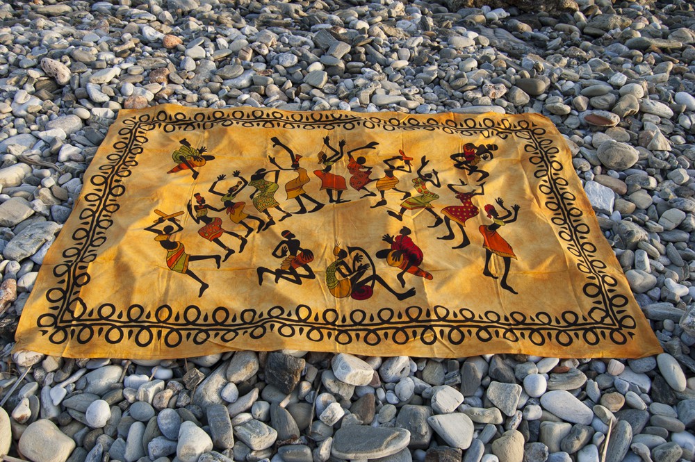 Tela Algodon India-Fiesta Africana- Naranja -140 x 210 cm