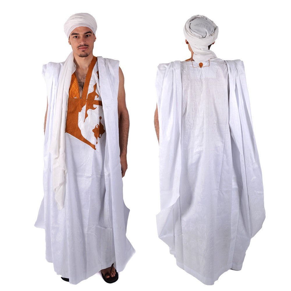 Derrá Mauritano - Vestimenta Del Desierto - 100% Algodón - Con Bordados