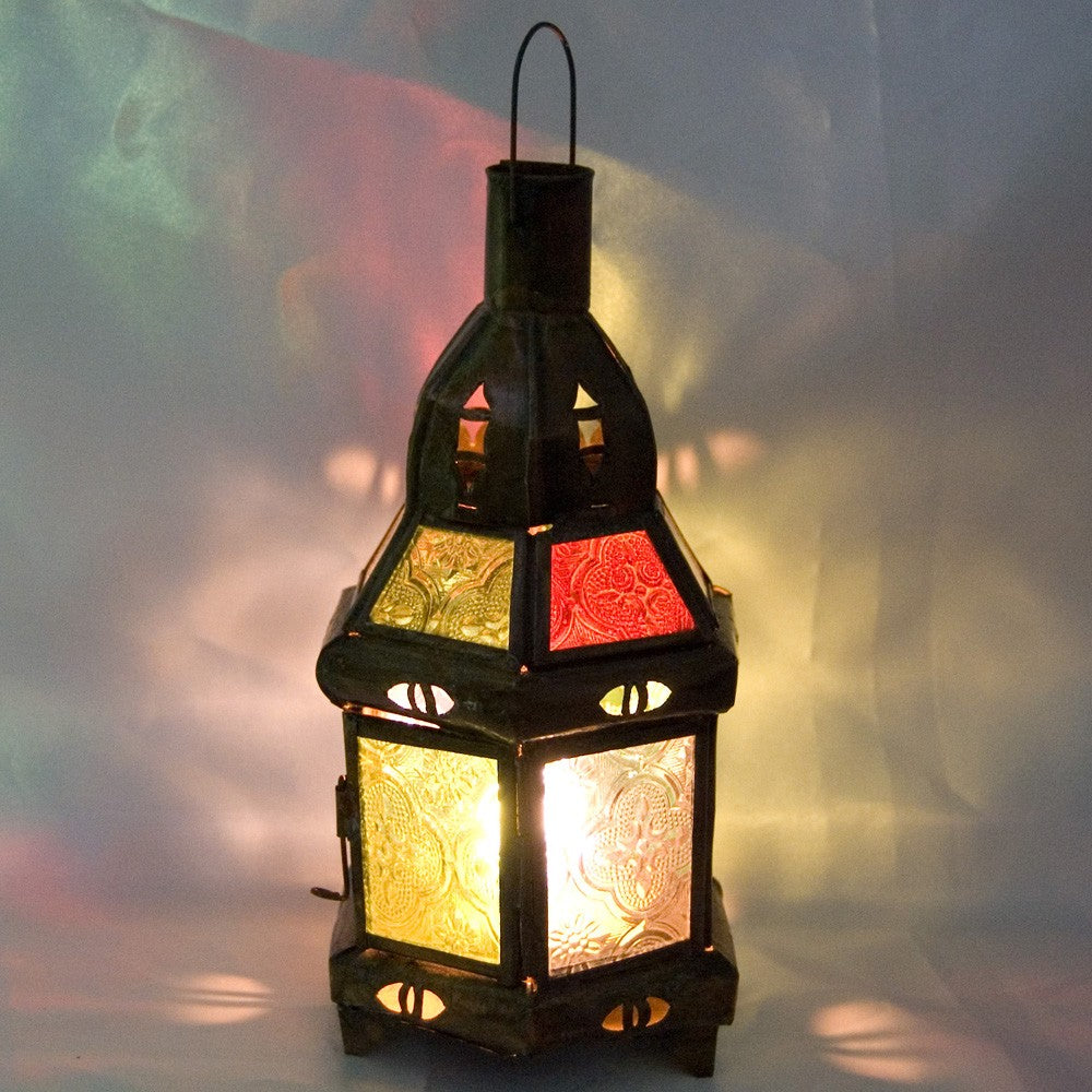Farol -Hexagonal - Multicolor - 22 cm - Grande
