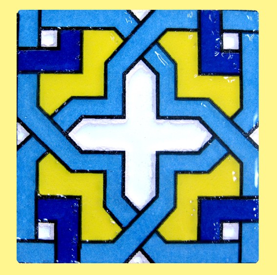 Imán Mosaico Andalusí - Cerámica Esmaltada - Modelo 2 - 6 cm