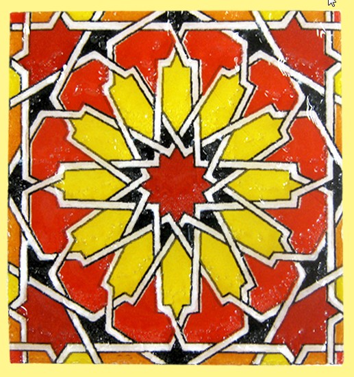 Imán Mosaico Andalusí - Cerámica Esmaltada - Modelo 3 - 6 cm