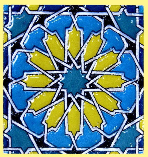 Imán Mosaico Andalusí - Cerámica Esmaltada - Modelo 4 - 6 cm