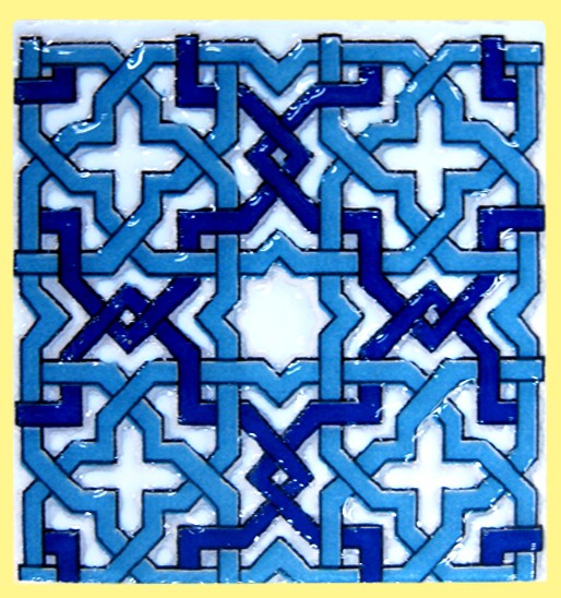 Imán Mosaico Andalusí - Cerámica Esmaltada - Modelo 6 - 6 cm