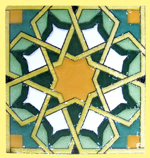 Imán Mosaico Andalusí - Cerámica Esmaltada - Modelo 7 - 6 cm