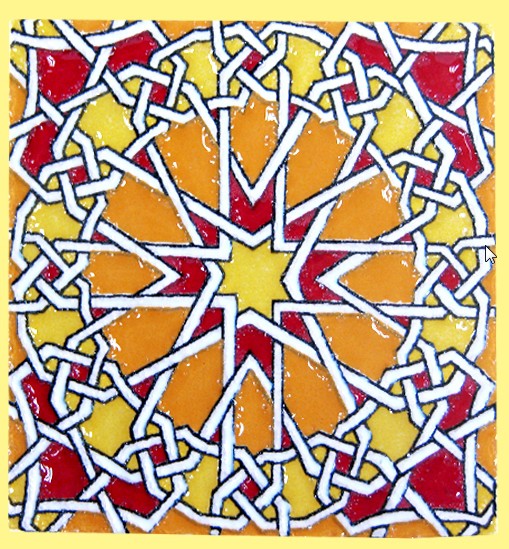 Imán Mosaico Andalusí - Cerámica Esmaltada - Modelo 9 - 6 cm