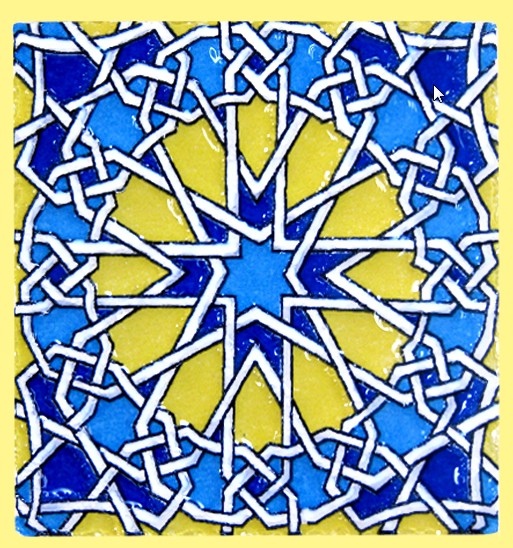 Imán Mosaico Andalusí - Cerámica Esmaltada - Modelo 10 - 6 cm