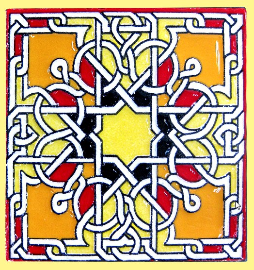 Imán Mosaico Andalusí - Cerámica Esmaltada - Modelo 11 - 6 cm