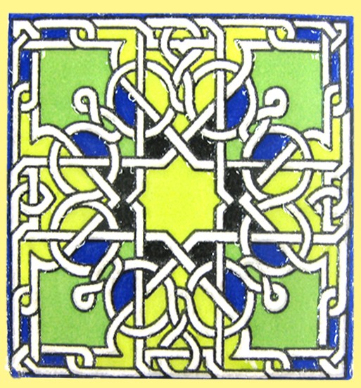 Imán Mosaico Andalusí - Cerámica Esmaltada - Modelo 12 - 6 cm