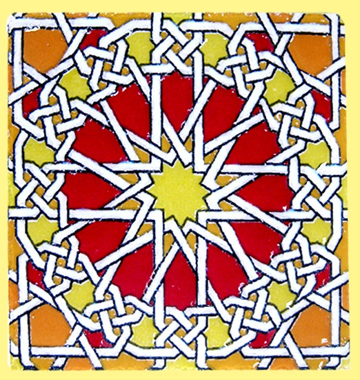 Imán Mosaico Andalusí - Cerámica Esmaltada - Modelo 13 - 6 cm