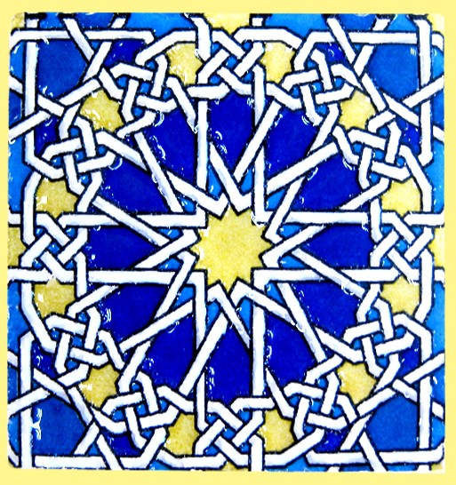 Imán Mosaico Andalusí - Cerámica Esmaltada - Modelo 14 - 6 cm