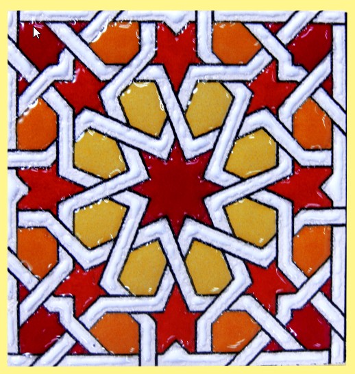 Imán Mosaico Andalusí - Cerámica Esmaltada - Modelo 15 - 6 cm