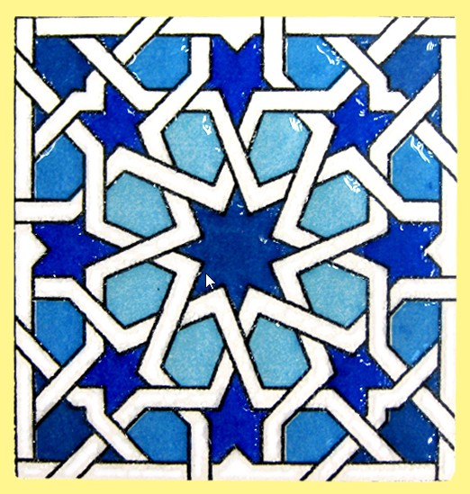 Imán Mosaico Andalusí - Cerámica Esmaltada - Modelo 16 - 6 cm