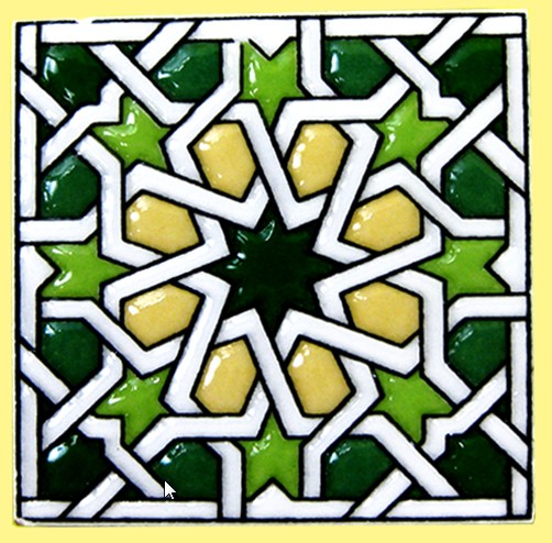 Imán Mosaico Andalusí - Cerámica Esmaltada - Modelo 17 - 6 cm