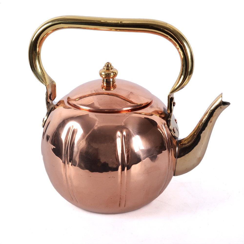 Tetera Cobre  y Bronce - Diseño Rústico - 18 cm