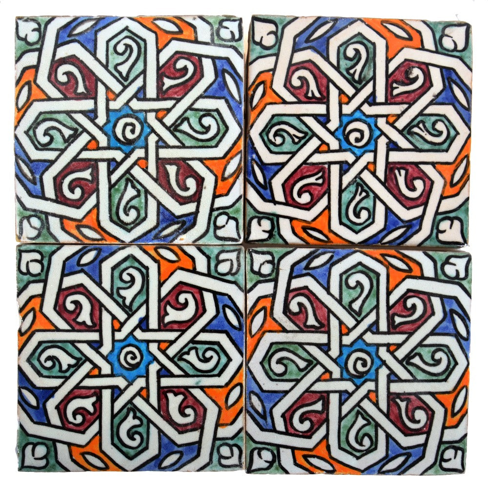 Azulejo Andalusí - 10 cm - Varios Diseños- Artesanal- Modelo 39