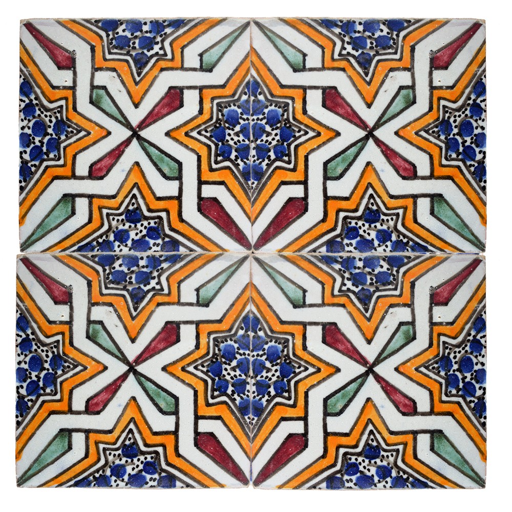 Azulejo Andalusí - 10 cm - Varios Diseños- Artesanal- Modelo 43