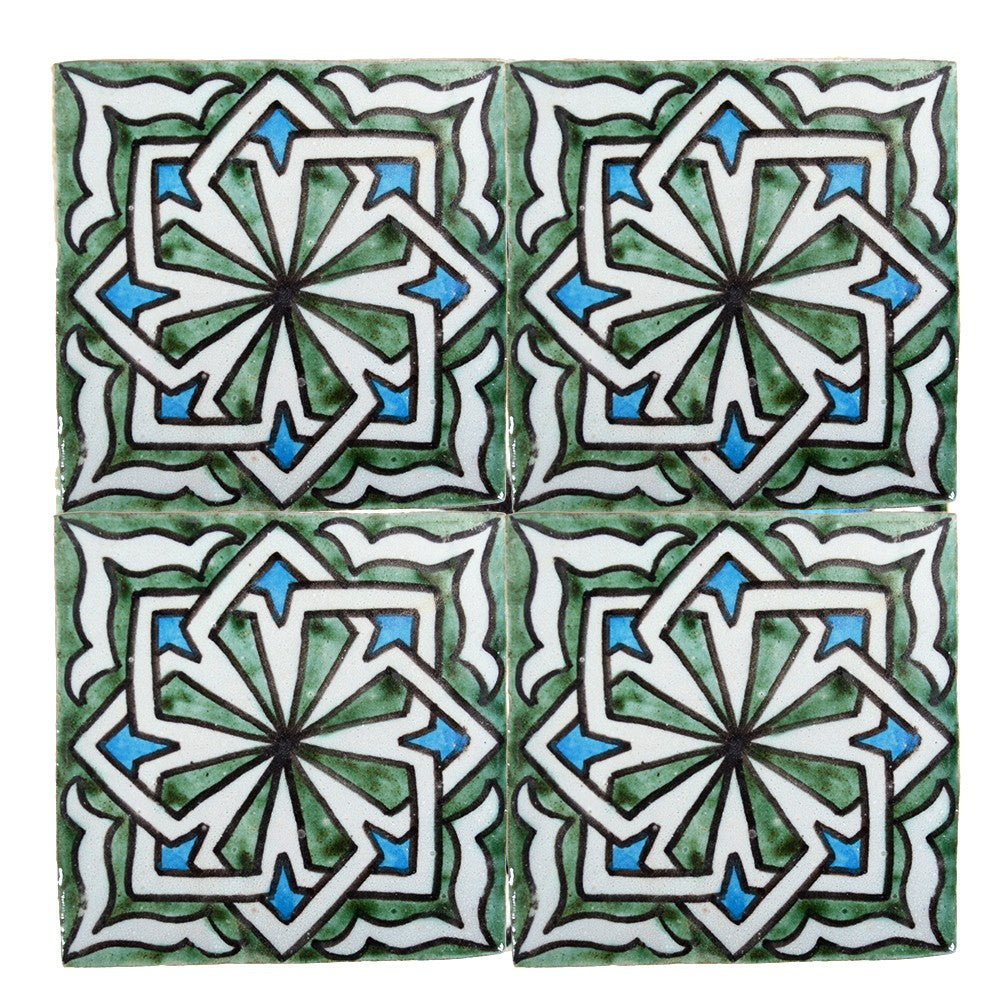 Azulejo Andalusí - 10 cm - Varios Diseños- Artesanal- Modelo 55