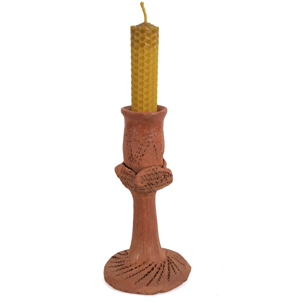 Candelabro de Barro - Artesanal - Realizado Artesanalmente - 15 cm