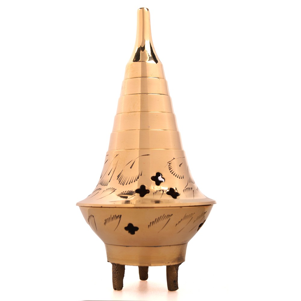 Incensario Conos Bronce - Modelo BABEL - 14 cm